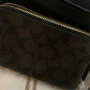 Coach double zipper wallet